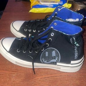 Converse Chuck 70 Hacked Heel High Tear Away Black Blue Mens Size 10